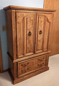 lot 108 image: Tall Wooden DresserArmoire
