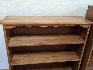lot 111 image: Pair of Vintage Wood Bookshelves
