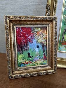 lot 116 image: Three Colorful Framed Enamel Paintings