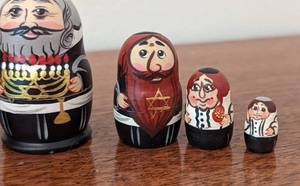 lot 124 image: Wooden Menorah Nesting Doll Sets