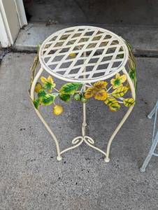 lot 129 image: Three Painted Metal Plant Stands