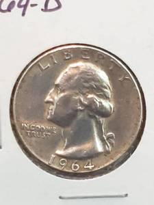 1964-D U.S. Washington Silver Quarter
