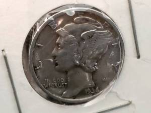 (2) U.S. Silver Mercury 1936 & 1939 Dimes Lot