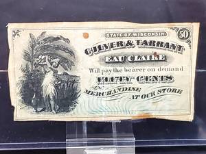 State of Wisconsin, Eau Claire Confederate 50 Cent Note