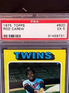 1975 Topps Rod Carew Card #600 PSA Graded Ex-5