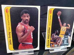 1986 Fleer Basketball (5) Assorted Cards & (9) Sticker Cards Lot