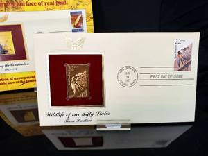 22kt Gold Replica of the Wildlife of our Fifty States Barn Swallow Stamp