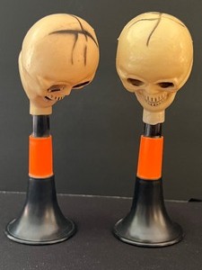 lot 34 image: Pair of Fun World Vintage Skeleton Horns