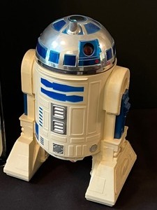 lot 147 image: Vintage Radio Controlled Star Wars R2-D2 with Remote and Box