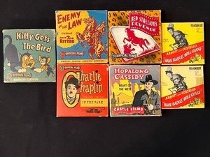 lot 120 image: (7) Vintage Reel to Reel Films including Charlie Chaplin, Abbott and Costello and More