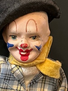 lot 131B image: Adorable Antique Clown with Celluloid Face