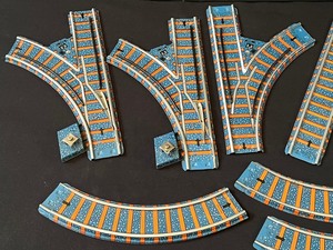 lot 133B image: Vintage Tin Toy Train Track Pieces