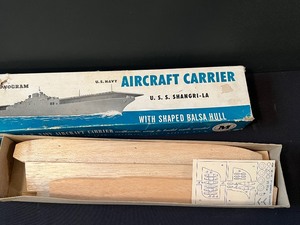 lot 185 image: Vintage US Navy Aircraft Carrier Model of the U.S.S. Shanghai- LA