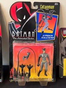 lot 217 image: (3) Batman Returns Figurines Catwoman, Batman and Batmobile
