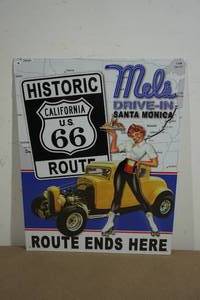 NEW Route 66 Metal Sign - Mels Drive In
