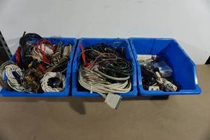 Plastic Organizers with Assorted Cords and Wires
