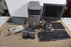 Dell Desktop Computer, Toshiba Laptop Computer, Monitor