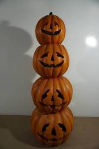 Resin Lighted Pumpkin Tower - 37 Tall