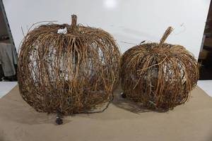 Woven Stick Country Chic Pumpkins