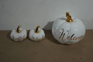 Decorative Pumpkins - Welcome, Blessed, Thankful