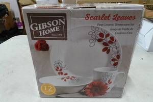 Gibson Home Scarlet Leaves Dinnerware Set
