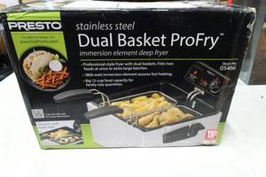 NEW Presto Stainless Steel Dual Basket Deep Fryer