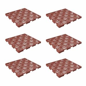 NEW Pure Garden Patio Tile Set - Maroon