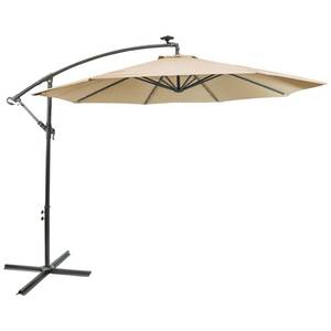 Sun Ray 10 Offset Aluminum Solar Lighted Parasol