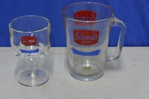 Schmidt beer goblet and large mug