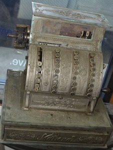 1901 National NCR Nickel Plate Cash Register push Keys crank model 80