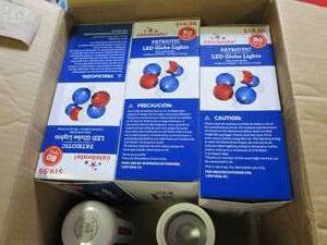3 boxes of patriotic LED globe ligh...