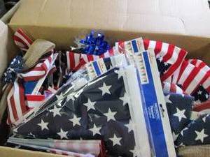 box of patriotic items ...