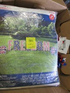 box of patriotic items ...