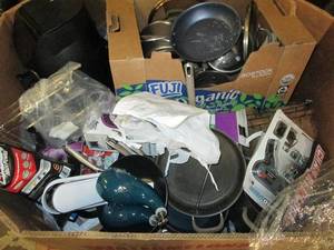 pallet of misc and pots, pans and i...