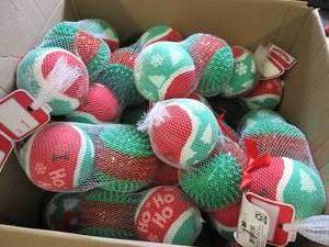 box of dog toys ...