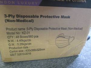 4 cases of 3-ply disposable protect...