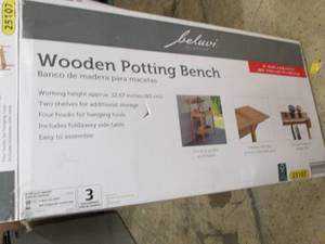 wooden potting bench open box ...