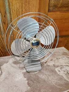 lot 261 image: Old Metal Fan with Metal Blade by Manning Bowman