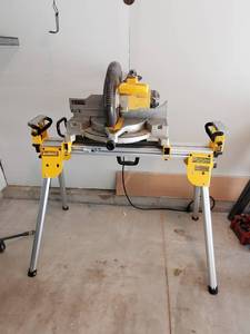 lot 100 image: Dewalt DW705 Mighter Saw With Stand