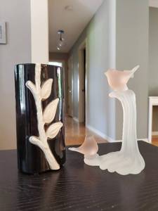 lot 56 image: Vase And Glass Figurine