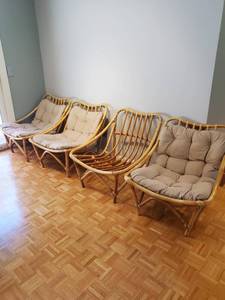 lot 78 image: Set Of Four Rattan Patio Chairs