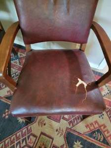 lot 80 image: Vintage Office Tanker Armchairs