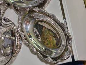 lot 87 image: Polished Silver Plate Serving Pieces Collection B