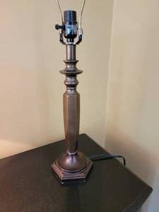 lot 92 image: Brushed Bronze Candle Stick Lamp