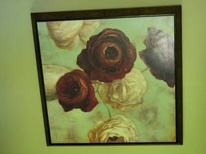 lot 110 image: Stylish Fine Art Decor Hollyhock Floral Print