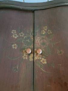 lot 12 image: Romantic Floral Embellished Granite Topped Cabinet