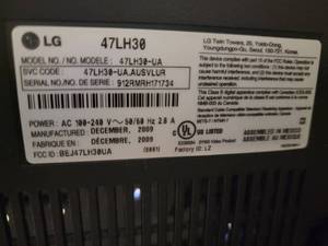 lot 115 image: LG 47 1080p  LCD HDTV
