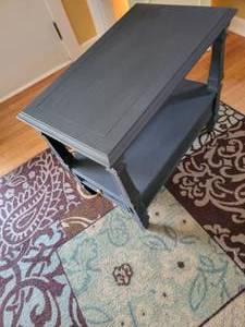 lot 143 image: Gun Metal Blue Upcycled Side Table