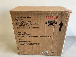 lot 70 image: StyleWell Black Frame with White Matte Gallery Wall Picture Frames (Set of 4)