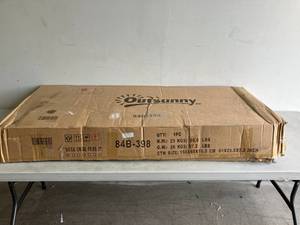 lot 29 image: Outsunny Wood Adirondack Patio Chair Bench with Center Coffee Table